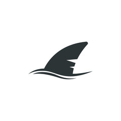 Vector sign of the shark fin symbol is isolated on a white background. shark fin icon color editable.