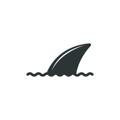 Vector sign of the shark fin symbol is isolated on a white background. shark fin icon color editable.