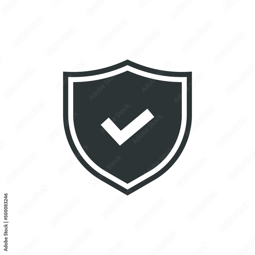 Poster vector sign of the shield symbol is isolated on a white background. shield icon color editable.