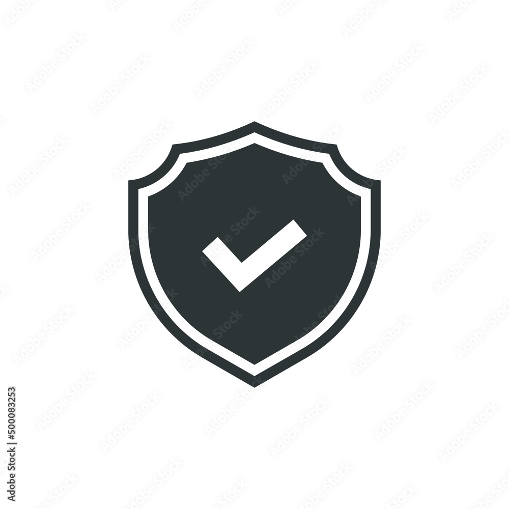 Poster vector sign of the shield symbol is isolated on a white background. shield icon color editable.