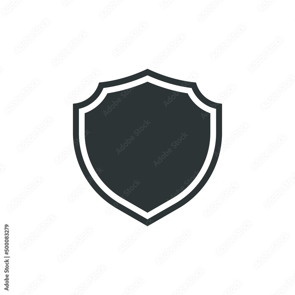 Poster vector sign of the shield symbol is isolated on a white background. shield icon color editable.