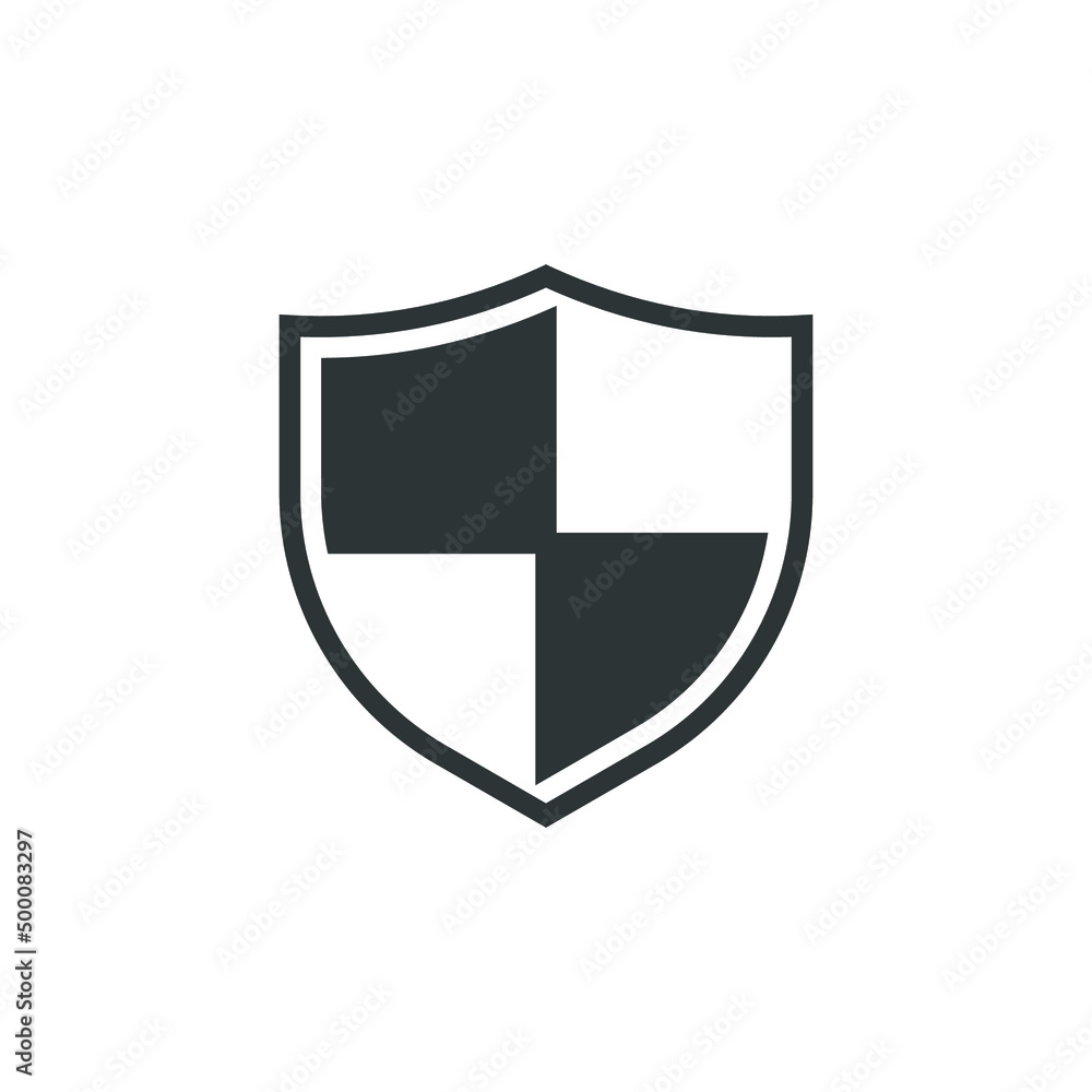 Poster vector sign of the shield symbol is isolated on a white background. shield icon color editable.