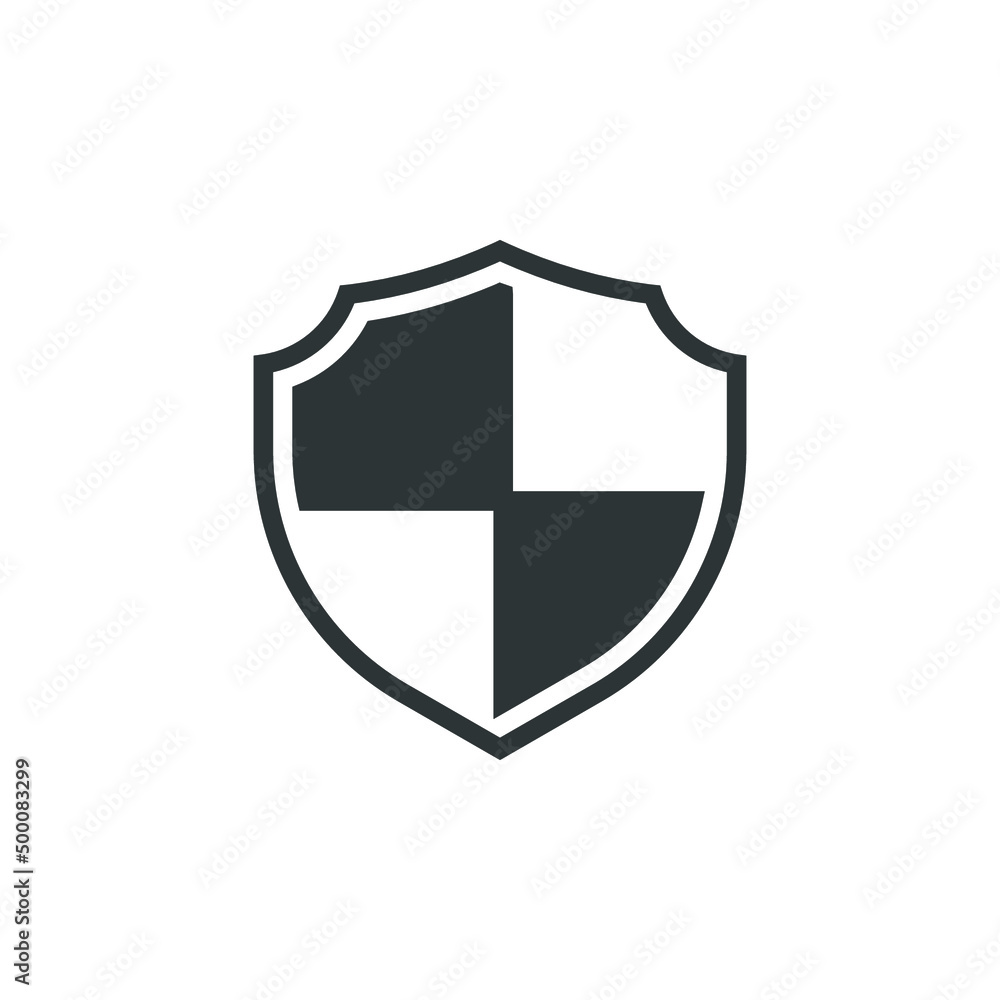 Poster vector sign of the shield symbol is isolated on a white background. shield icon color editable.