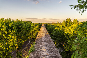 Photographie des Arceaux de la ville de Montpellier vue du dessus