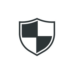 Vector sign of the shield symbol is isolated on a white background. shield icon color editable.