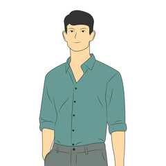 Fototapeta premium Vector illustration of businessman wearing office clothes