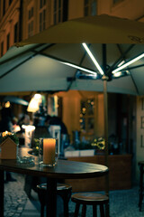 street restaurant at night