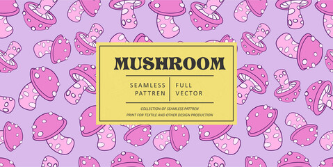 Mushrooms vector pattern