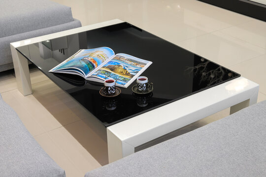 Modern coffee table in the interior