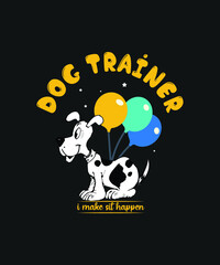 Dog Trainer T-shirt Design Vector