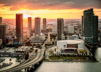 Fototapeta na wymiar sea, Miami, Fort Lauderdale, aerial, blue, green, ocean
