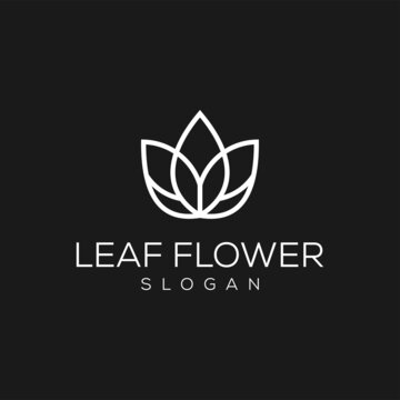 Vector logo on which an abstract image of a blooming lotus flower.
