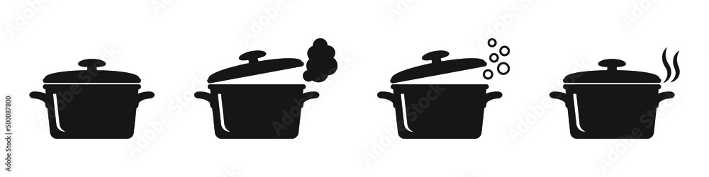 Wall mural cooking pan icon, pot icon vector isolated