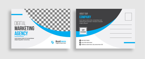 Digital marketing postcard design template