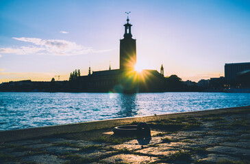 City hall Stockholm, sunset