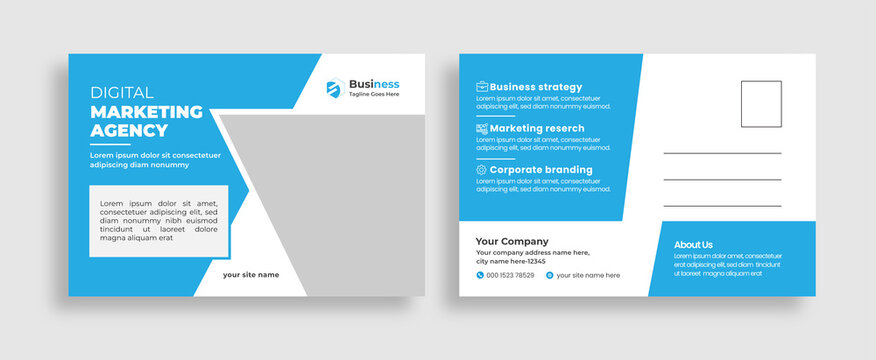 Digital marketing postcard design template