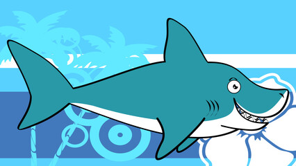 shark cartoon tropical background in vector format very easy to edit