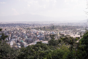 Fototapeta na wymiar Photo de la ville de Katmandou au Népal vue du dessus
