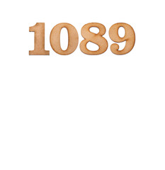 Number 1089 - Piece of wood isolated on white background