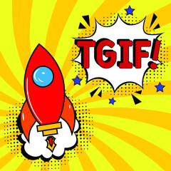 TGIF - Thank God It's Friday acronym. business concept background. vector illustration concept with keywords and icons. lettering illustration with icons for web banner, flyer, landing pag