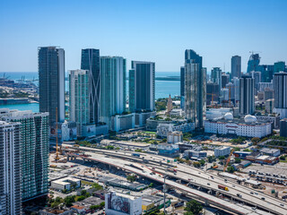 Naklejka na ściany i meble sea, Miami, Fort Lauderdale, aerial, blue, green, ocean