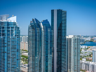 Obraz na płótnie Canvas sea, Miami, Fort Lauderdale, aerial, blue, green, ocean
