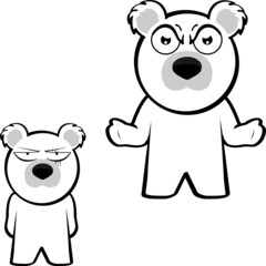 little chibi polar bear kid cartoon expression pack collection in vector format 