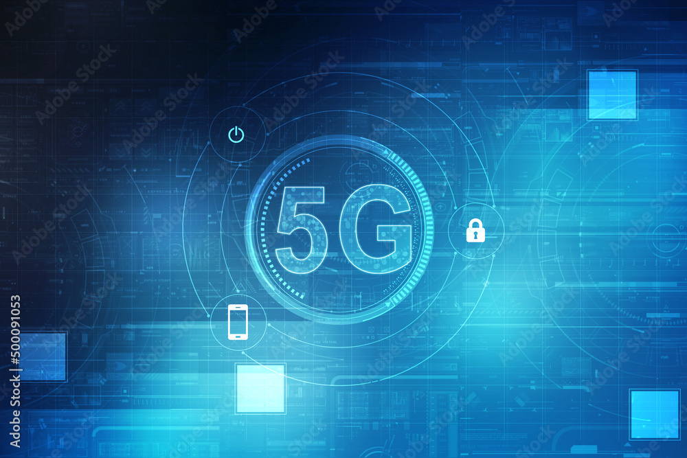 Aufkleber 2d rendering 5g network 5g connection