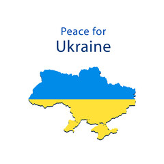 Peace in Ukraine. Map of Ukraine. Vector graphics