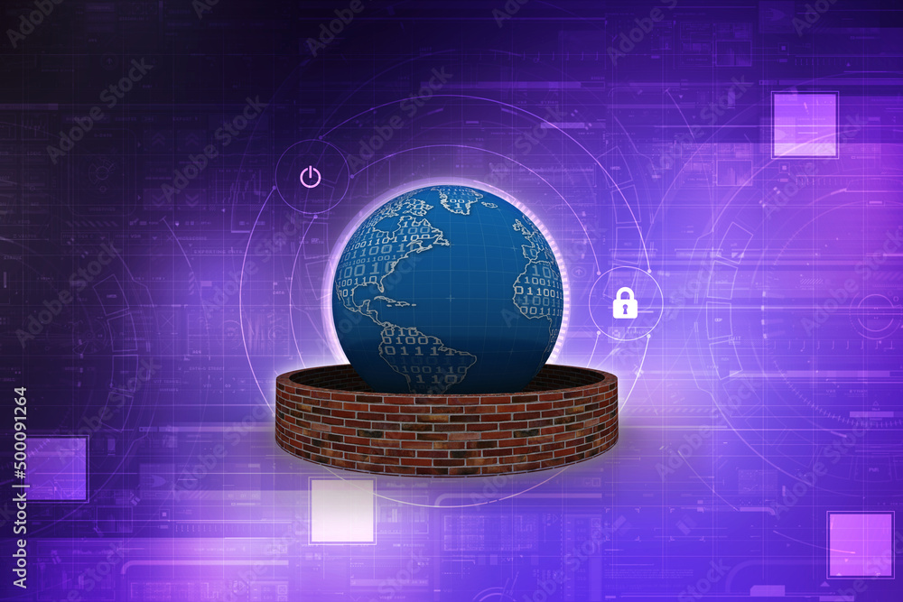 Poster 3d rendering abstract world concept