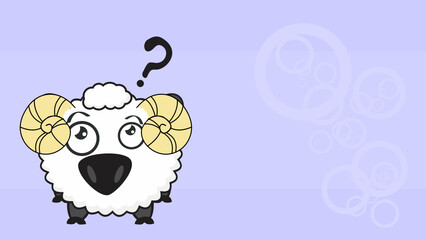 funny ram cartoon background in vector format