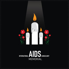 International AIDS Candlelight Memorial. Template for background, banner, card, poster.