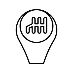 Gear shift line icon, outline vector sign, vector illustration isolated on white background
