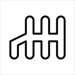 Gear shift line icon, outline vector sign, vector illustration isolated on white background