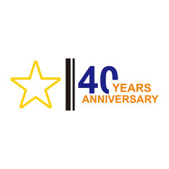 40 years anniversary celebration simple logo