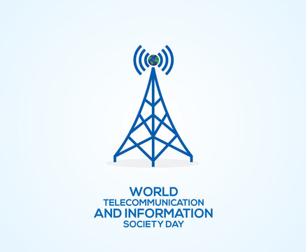 World Telecommunication and Information Society Day. Template for background, banner, card, poster.