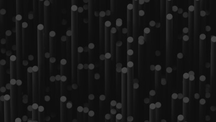 Dark low-contrast screensaver. Many chaotic cylindrical elements