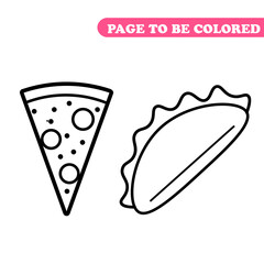 Coloring pages trendy illustration for kids. Hand drawn coloring book. One line coloring cartoon vector illustration.