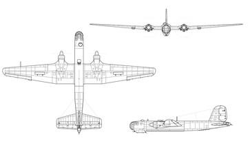Bombardero de hélice He-177 - obrazy, fototapety, plakaty