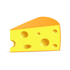 Piece of cheese isolated on a white background