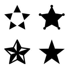 Stars Flat Icon Set Isolated On White Background
