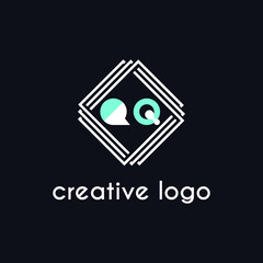 creative letter qq for logo company design