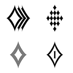 Rhombic_star2 Flat Icon Set Isolated On White Background