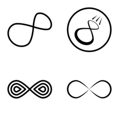 Infinity Flat Icon Set Isolated On White Background