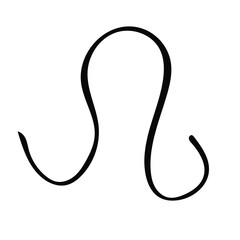 Curly hand drawn line. Sketch vector doodle
