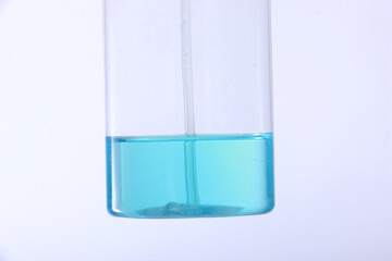 Blue color Sanitizer Bottle Colseup