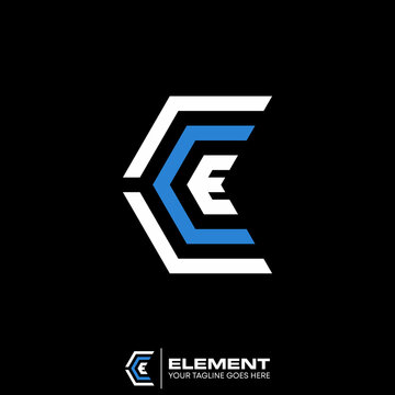 Letter or word CCE font in half hexagon image graphic icon logo design abstract concept vector stock. Can be used as a symbol associated with initial or monogram