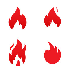 Set of fire and flame logos vector template