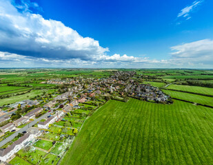 Arial shot of a village in Rutland