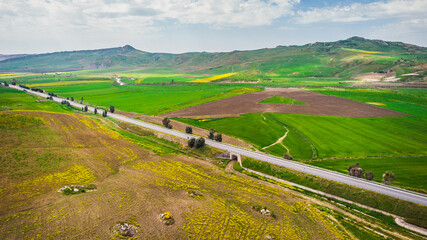 Beautiful Sicilian Landscape Near Caltanissetta, Sicily, Italy, Europe